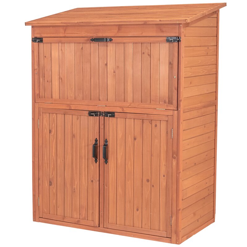 leisure season 4 ft. w x 2 ft. d solid wood lean-to